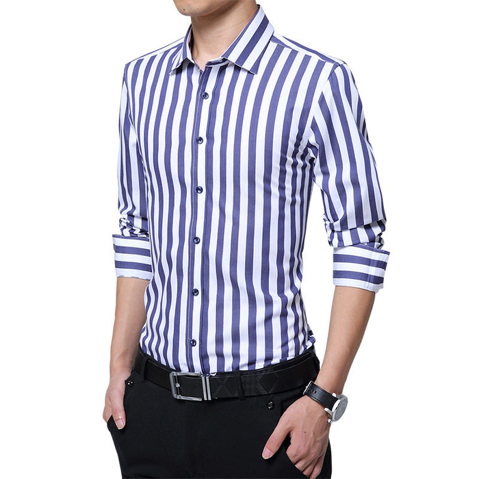 Men's Shirts Spring and Autumn Slim Fit Cotton Long-sleeved Tops Men's Casual Shirts
