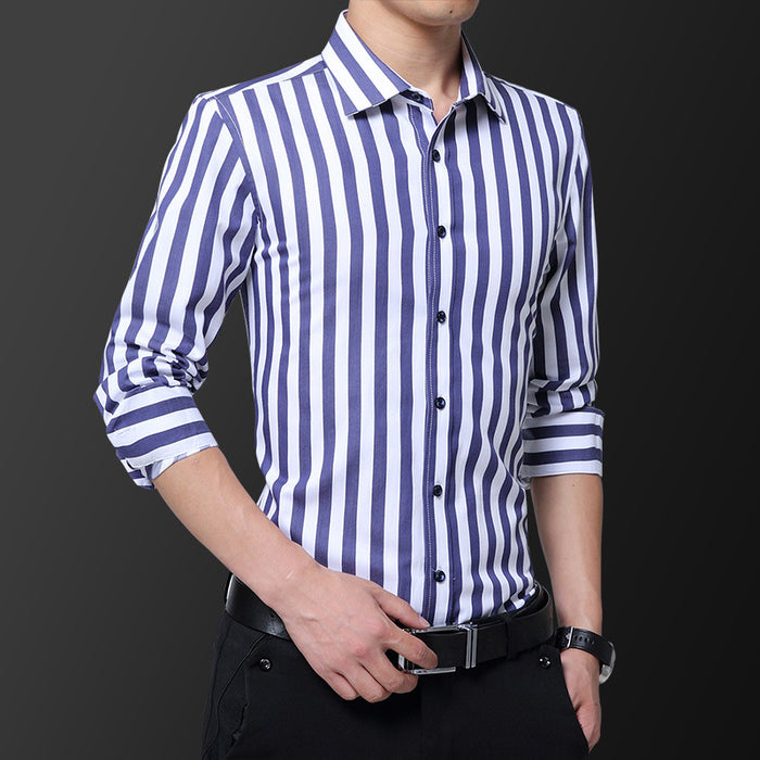 Men's Shirts Spring and Autumn Slim Fit Cotton Long-sleeved Tops Men's Casual Shirts