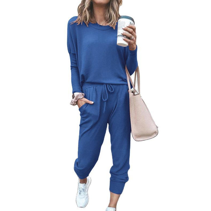 Women's Autumn and Winter Solid Color Long-sleeved Casual Loose Suit