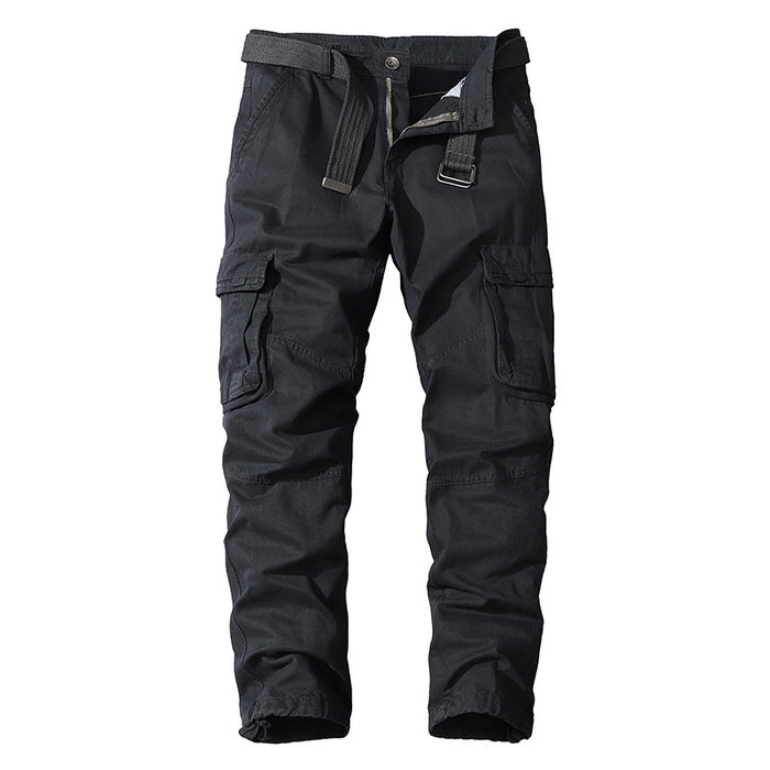 Men's Casual Cotton Pants Loose Straight Multi-pocket Overalls Wholesale Men's Cargo Pants