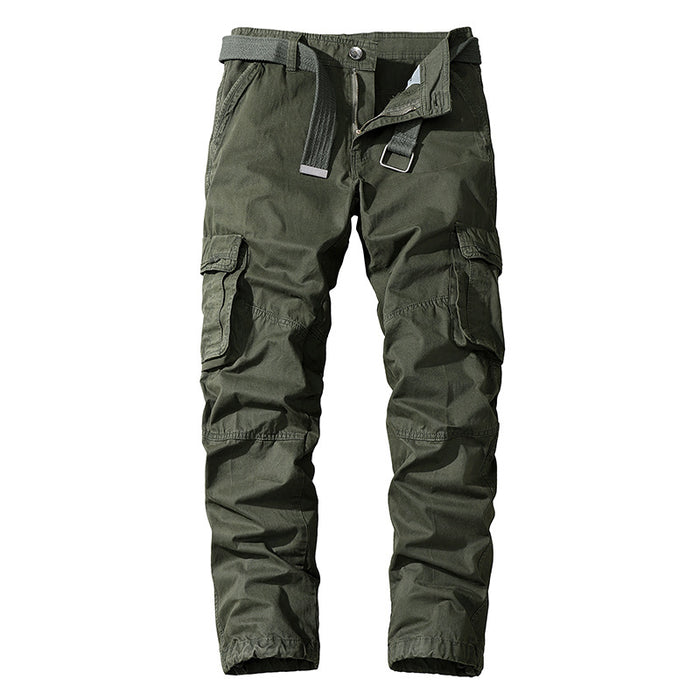 Men's Casual Cotton Pants Loose Straight Multi-pocket Overalls Wholesale Men's Cargo Pants
