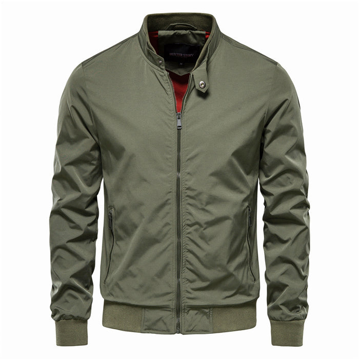 Men's Stand Collar Jacket Casual Edition Coat Autumn Spring Fashion Slim Men's Top Coat