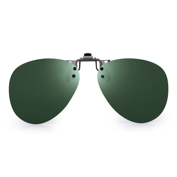 Vintage Women Men Aviator Pilot Filp up. Polarized Clip On Sunglasses for Prescription Glasses UV400
