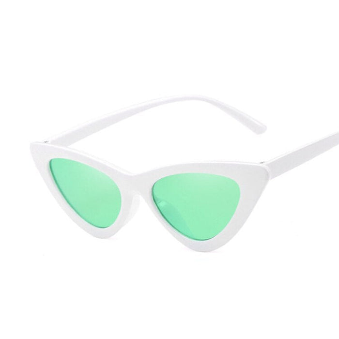 Cat Eye Women Cute Sunglasses. Retro Small Black White Red Triangle Vintage Ladies Sun Glasses Female UV400