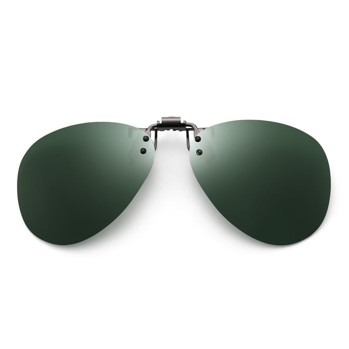 Women Men Vintage Aviator Pilot Filp up. Polarized Clip On Sunglasses for Prescription Glasses UV400