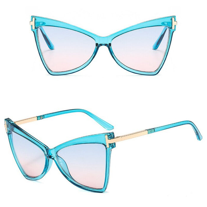 Oversized Cat Eye Vintage Square Sunglasses. Leopard Print Border Shades Fashionable Sun Glasses Women Men Eyewear