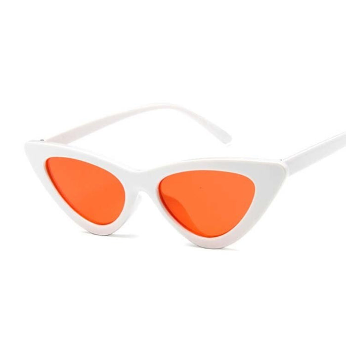 Cute Women Cat Eye Sunglasses. Retro Small Black White Red Triangle Vintage Ladies Sun Glasses Female UV400
