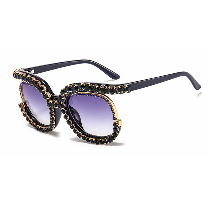 Half Frame Oversized Women Cat Eye Shape Sunglasses. Rhinestone Sun Glasses Vintage Shades Oculos UV400