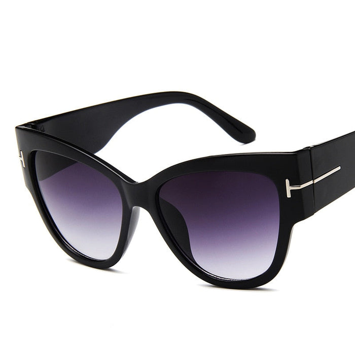 Cat Eye Extra Large Women Sunglasses. Female Gradient Points Sun Glasses Big Oculos UV400