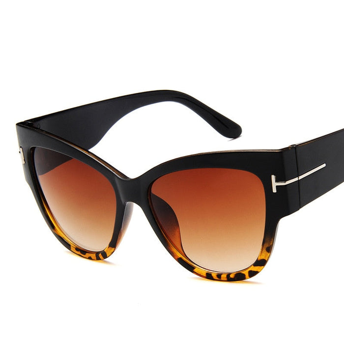 Cat Eye Extra Large Women Sunglasses. Female Gradient Points Sun Glasses Big Oculos UV400
