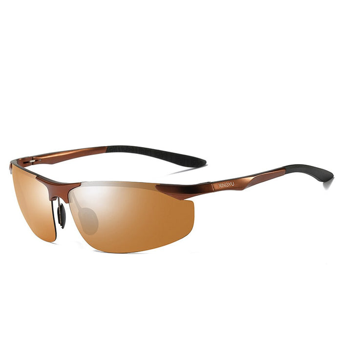 Alloy Frame Men Women Polarized Rectangle Sunglasses.  Anti-UV400 Male Mirror Sun Glasses