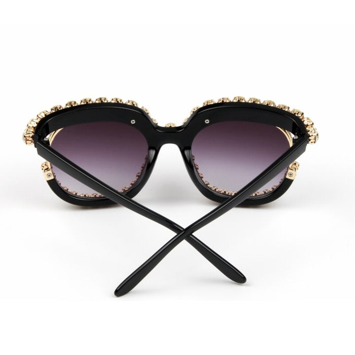Half Frame Oversized Women Cat Eye Sunglasses. Rhinestone Sun Glasses Vintage Shades Oculos UV400