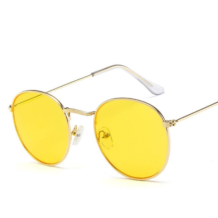 Mirror Round Reflective Metal Frame Women Sunglasses. Sun Glasses Coating Retro Trendy Eyewear