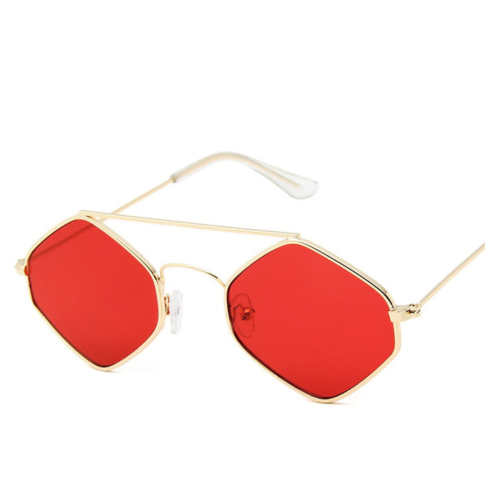 Fashion Diamond Sunglasses Women Retro Metal Double Beam Wild Eyeglasses Polygonal Ocean Glasses