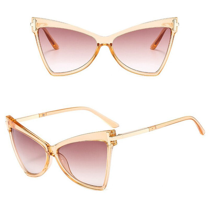 Vintage Square Cat Eye Oversized Sunglasses. Leopard Print Border Shades Fashionable Sun Glasses Women Men Eyewear
