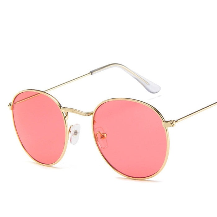 Mirror Round Reflective Metal Frame Women Sunglasses. Sun Glasses Coating Retro Trendy Eyewear