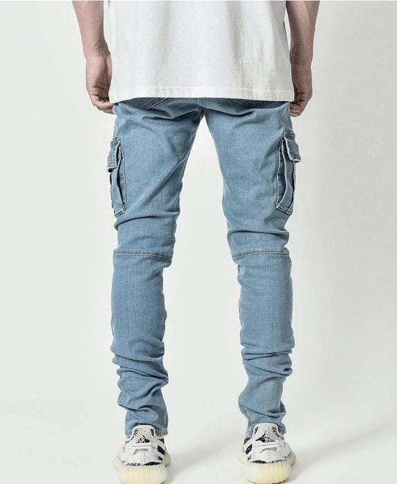 Men's Side Pocket Skinny Jeans Man's Pants