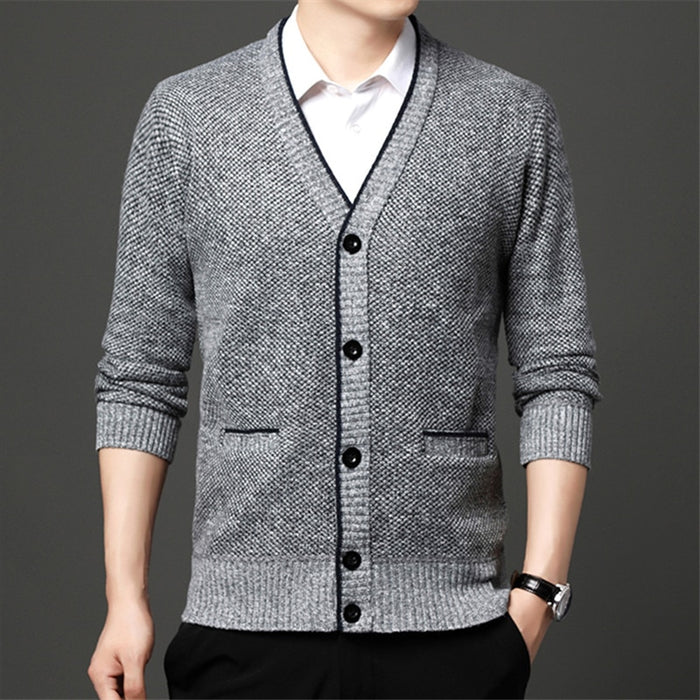 Men Cardigan Knitted Sweater Jackets Spring Autumn Winter Coats. Mens Single Breasted Long Sleeve V Neck Casual Slim