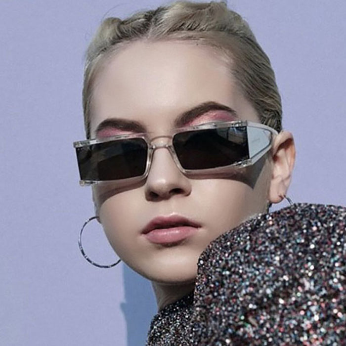 Rectangle Women Men Sunglasses. New Fashion Mirror Shades Glasses Luxury Trend Unique Eyewear