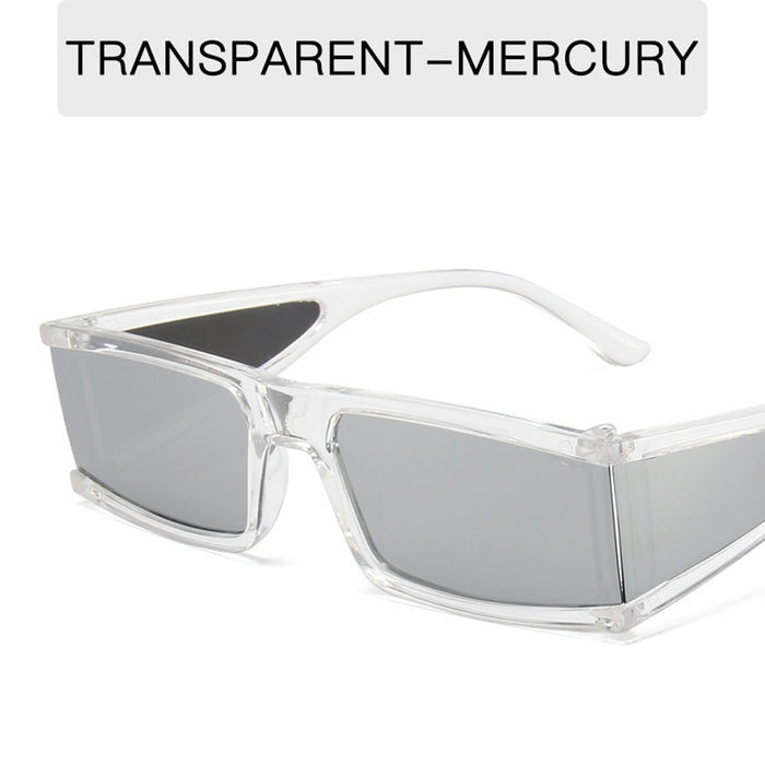Rectangle Women Men Sunglasses. New Fashion Mirror Shades Glasses Luxury Trend Unique Eyewear