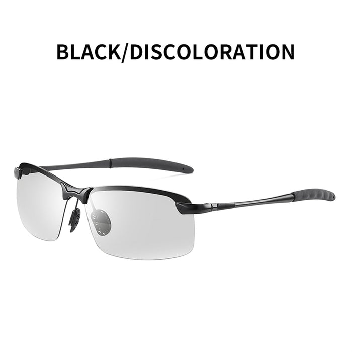 Metal Frame Polarized Photochromic Men's Sunglasses. Mirror Sun Glasses Driving Goggles UV400 Anti-Glare