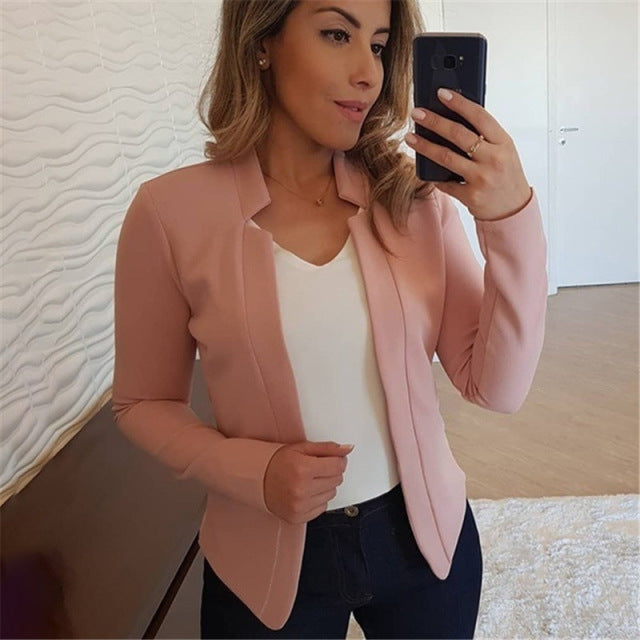 Thin Coat Women Jackets. Spring Female Long Sleeve Open Stitch White Womens and Coats Femme Plus SIze 5XL Clothes