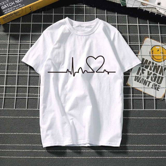 Women T-shirt. Harajuku Love Tshirt Women heart ulzzang graphic t shirts women summer femme clothes