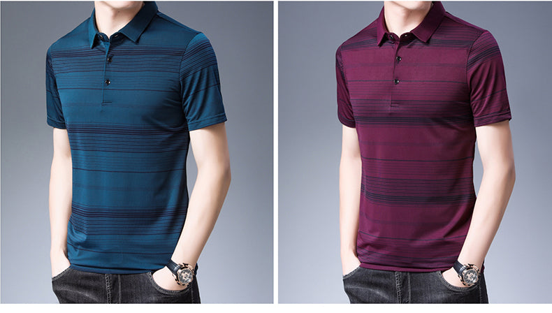 Striped Short Sleeve Men Polo Shirt. Casual Summer Poloshirt Jersey Luxury Mens Polos Tee Shirts Fashions