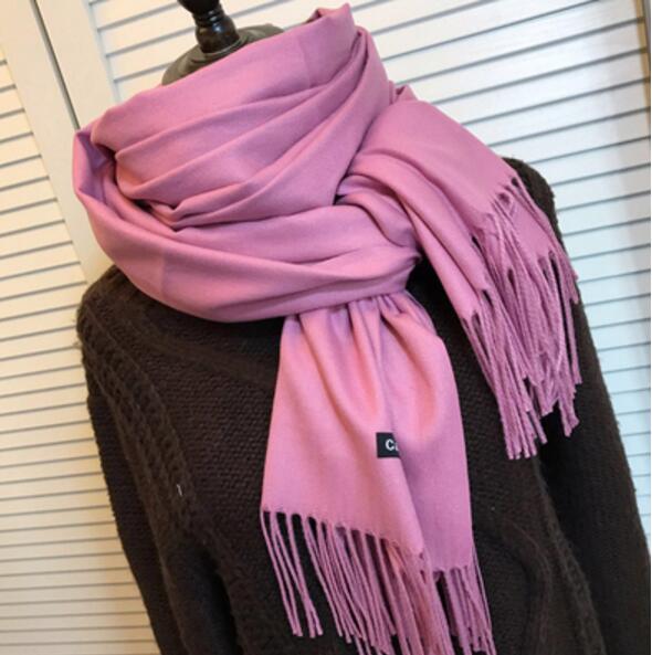 Solid Color Women Cashmere Scarves With Tassel. Lady Winter Autumn Long Scarf Thinker Warm Female Shawl Hot Sale Men Scarf