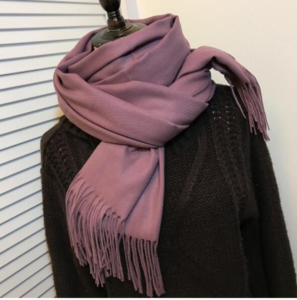 Solid Color Women Cashmere Scarves With Tassel. Lady Winter Autumn Long Scarf Thinker Warm Female Shawl Hot Sale Men Scarf