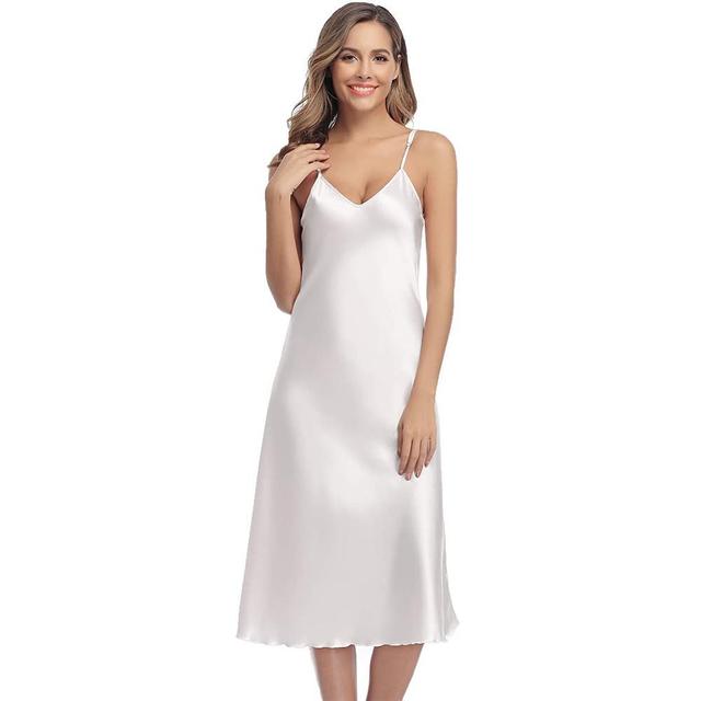 Lady Summer Nightdress Ruffles Nightwear Nightgown Satin Spaghetti Straps Skirt Intimate Lingerie Sexy Home Clothes Bathrobe