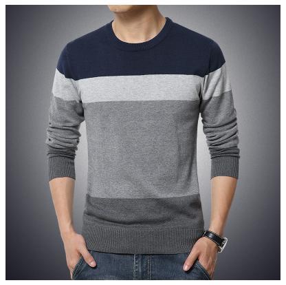 Long Sleeved Mens O Neck Striped Slim Fit Sweater Knittwear. Sweater Pullover Men Thin Casual Knitted Sweater Pullovers Male