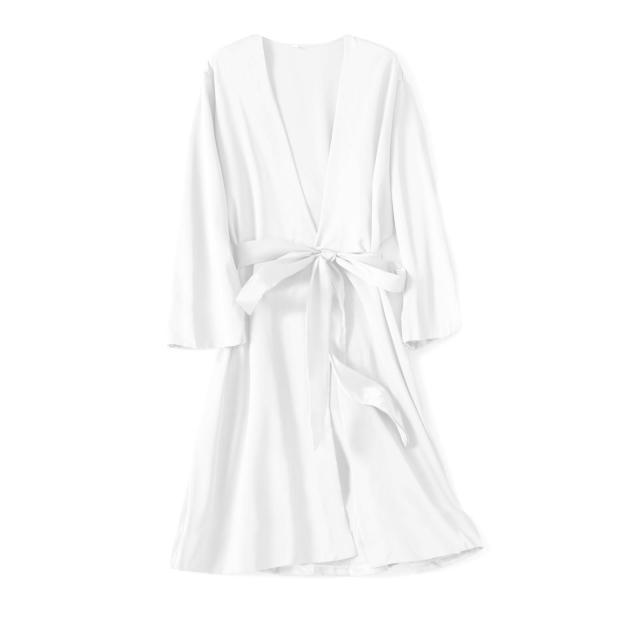 Satin Robe Women Lingerie Sleepwear. Female Intimate Silky Bridal Wedding Gift Casual Kimono Bathrobe Gown Nightgown Sexy Nightwear