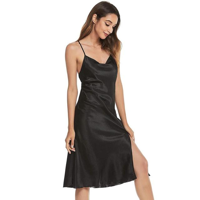 Lady Summer Nightdress Ruffles Nightwear Nightgown Satin Spaghetti Straps Skirt Intimate Lingerie Sexy Home Clothes Bathrobe