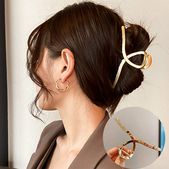 Women Elegant Gold Silver Hollow Geometric Metal Hair Claw. Vintage Hair Clips Headband Hairpin Fashion Hair Accessories