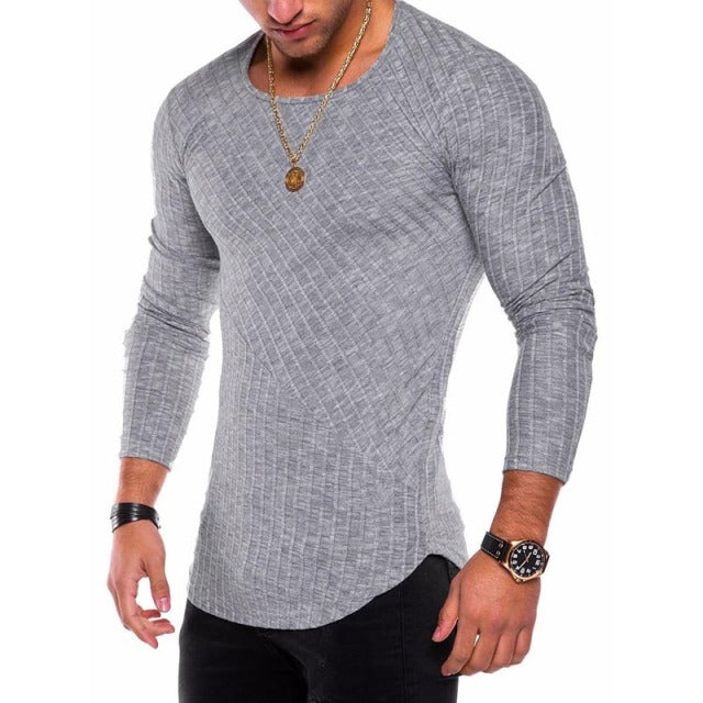 Plus Size Men Slim Fit Sweater. S-4XL Spring Autumn Thin O-Neck Knitted Pullover Men Casual Solid Mens Sweaters
