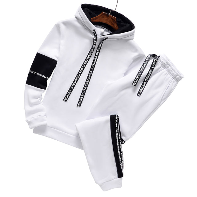 Sweatshirt+Sweatpants 2 Piece Set Men's Winter Hoodie Sets. Tracksuit Casual Hoodies Male Pullover Hoody Fashion Streetwear Clothes