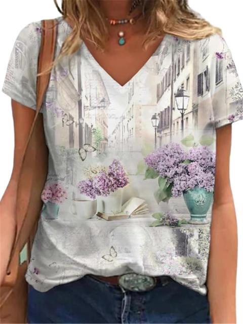 Fashion Women T-Shirts. Summer Short Sleeve  Loose Casual Tops Butterfly High Street Tee 5XL Plus Size Women Clothing