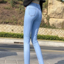 Fashion Slim high-profile pencil pants jeans. High-waist Women Jeans. Stretch skinny pants casual trousers