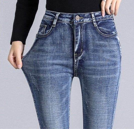 High-waist Fashion Women Jeans. Slim high-profile pencil pants stretch skinny pants casual trousers
