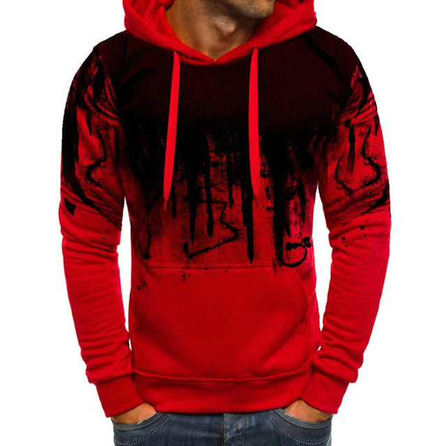 Men's Camouflage Sweatshirts Long Sleeved Hoodies. Autumn and Winter Fashion  Casual Sports Hooded Coat