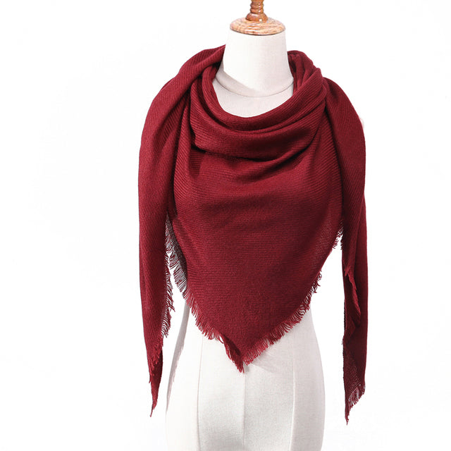 Knitted women scarf, Plaid warm cashmere scarves. Shawls luxury brand neck bandana  pashmina lady wrap