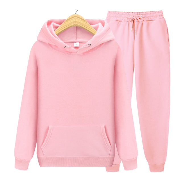 Men and Ladies Solid Color Pullover + Pants Suit Set. Casual Wear. Sportswear suit autumn and winter fashion suit