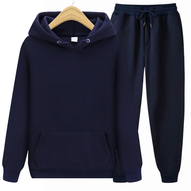 Men and Ladies Solid Color Pullover + Pants Suit Set. Casual Wear. Sportswear suit autumn and winter fashion suit