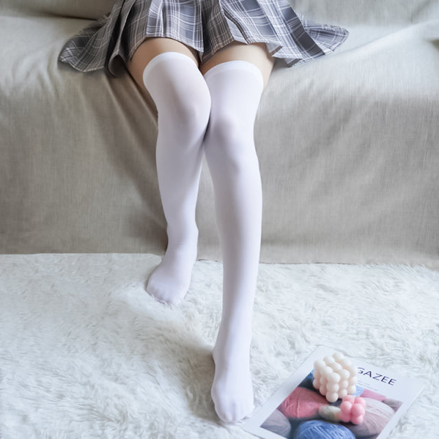 Women Fashion Thigh High Stockings. Solid Casual Velvet Soft Flexible Over Knee Socks Girls Female Sexy Striped Long Socks