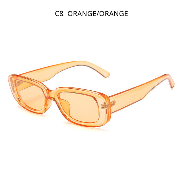 Women Fashion Sunglasses. Vintage Rectangle Plastic Female Sun Glasses Retro Square Sunglass UV400