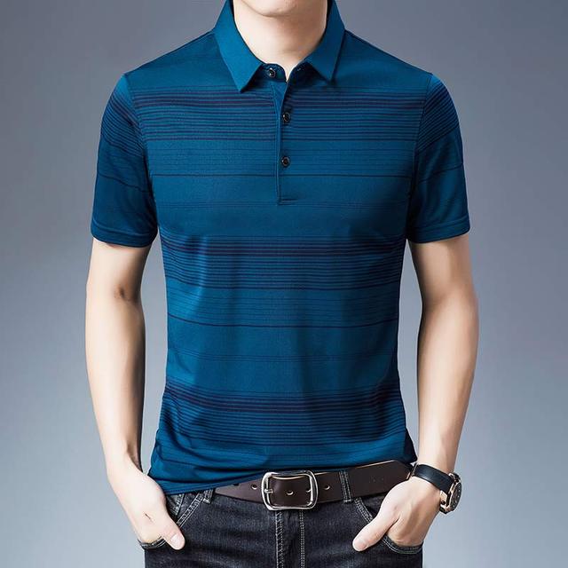 Striped Short Sleeve Men Polo Shirt. Casual Summer Poloshirt Jersey Luxury Mens Polos Tee Shirts Fashions
