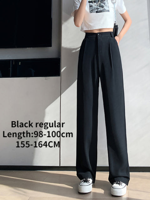 Casual High Waist Loose Wide Leg Women Pants, Spring Autumn New Female, White Suits Pants Ladies Long Trousers