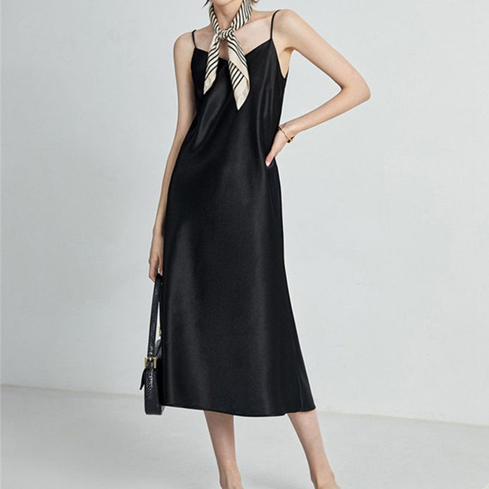 Elegant Women Summer Dress, Fashion Strap, Satin Maxi Long Party Dresses Midi Robe Plus Size
